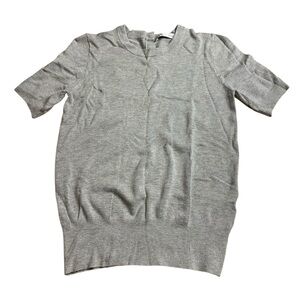 💜 Zara Gray Short Sleeve Knit Top Viscose Blend - Size Medium